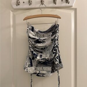 Urban outfitters black and white retro adjustable skirt/shirt